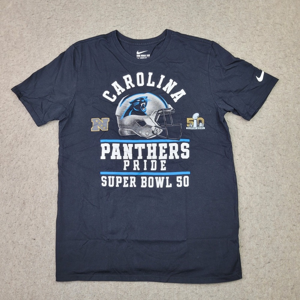 The Nike Tee Carolina‎ Panthers Playoff Shirt Mens M Athletic Cut Black S/S